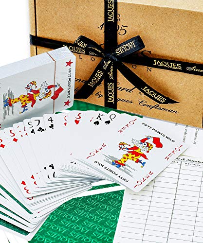 Jaques de Londres Canasta - Premium Luxury Plasti-Cote Jugando Cartas de Canasta - Completo con Hojas de Puntuación de Canasta