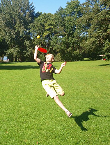 Juego de Tenis de Playa, 2 Raquetas, 2 Pelotas de Softball, en un Bolsillo de Malla Resellable