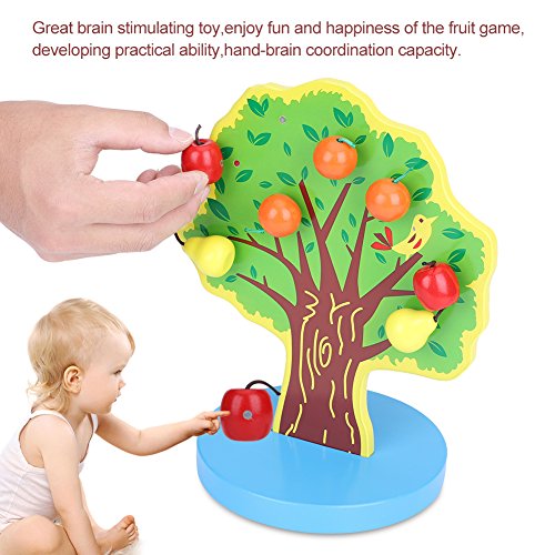 Juguete de Madera del árbol de la Manzana Rompecabezas Magnéticos de la Matemática para el Bebé Niños Embroma el Papel Lindo de DIY Juegue los Juguetes de Aprendizaje Temprano Regalo Educativo de los