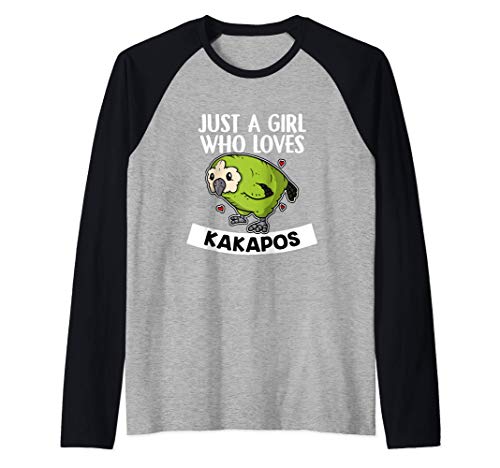 Just A Girl Who Loves Kakapos Lindo Disfraz De Kakapo Camiseta Manga Raglan