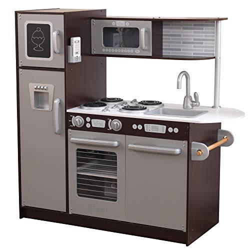 KidKraft- Cocina de juguete de madera Uptown Espresso, para niños , Color Espresso (53260)