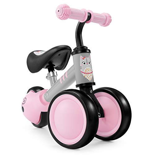 Kinderkraft Bicicleta sin Pedales CUTIE, Triciclo, Ajustable, Ultraligera, Rosa