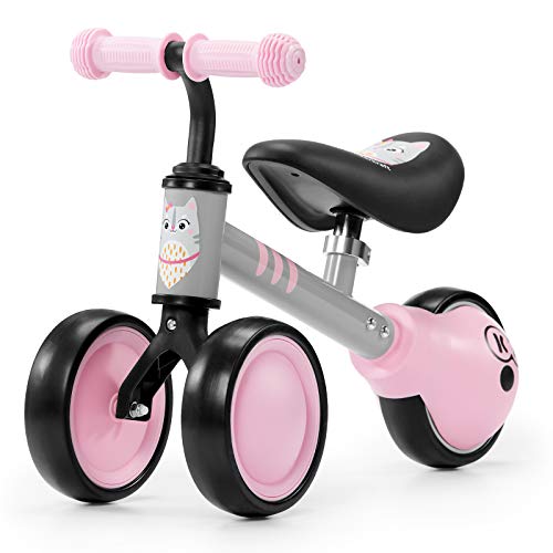 Kinderkraft Bicicleta sin Pedales CUTIE, Triciclo, Ajustable, Ultraligera, Rosa