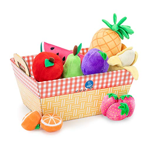 Learning Resources- Cesta 11 Frutas de Felpa para Juegos imaginativos, 2+ años. (EI-3685)