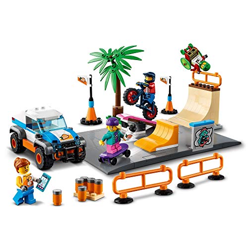 LEGO 60290 City Pista de Skate Set de Construcción con Monopatín, Bici BMX, Camión de Juguete y Figura de Atleta en Silla de Ruedas