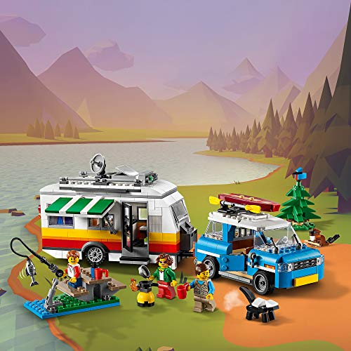 LEGO Creator Vehicles Creator 3en1 Vacaciones Familiares en Caravana Coche, Autocaravana, Faro, Juguete de Construcción Verano, multicolor (Lego ES 31108)