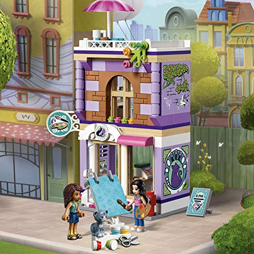 LEGO Friends - Estudio Artístico de Emma, Juguete Creativo para Construir Edificio, Incluye Minipersonajes y Figura de Mascota (41365)