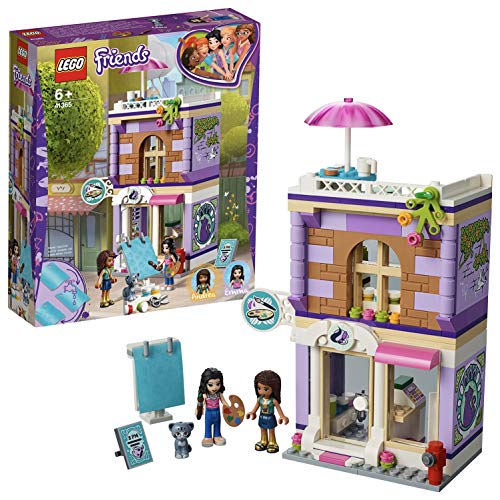 LEGO Friends - Estudio Artístico de Emma, Juguete Creativo para Construir Edificio, Incluye Minipersonajes y Figura de Mascota (41365)