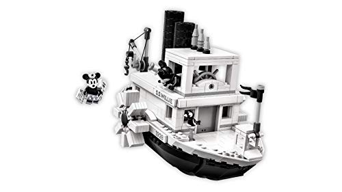 LEGO Ideas - El Botero Willie, Juego de Construcción del Barco Clásico de Vapor Inspirado en el Corto de Animación de Disney, con Minifiguras de Mickey y Minnie Mouse (21317)