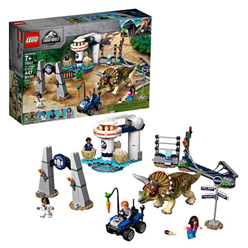 LEGO Jurassic World - Caos del Triceratops Juguete de construcción de Dinosaurios Inspirado en las Películas de Jurassic World, Novedad 2019 (75937)