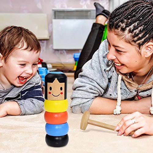 LICHENGTAI Juguete mágico de Hombre de Madera irrompible, Little Wooden Man Magic Toy, Accesorios mágicos Daruma inmortales, 2020 Divertido Juguete mágico de Madera para Regalo de niños (6 pcs)