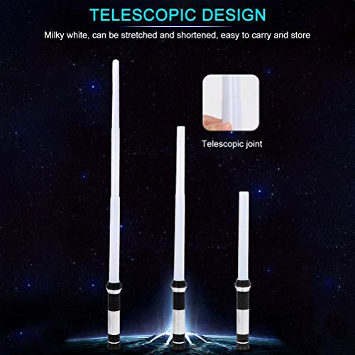 Lightsaber Chopsticks - Juego de 2 espadas luminosas extensibles con cambio de color RGB electrónico, sable de luz LED 2 en 1, espada extensible y plegable, con sonido