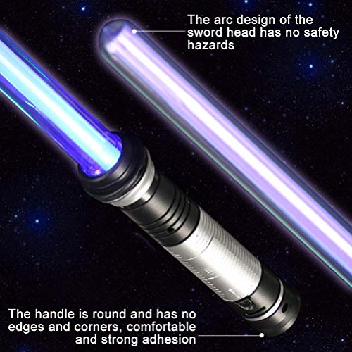 Lightsaber Chopsticks - Juego de 2 espadas luminosas extensibles con cambio de color RGB electrónico, sable de luz LED 2 en 1, espada extensible y plegable, con sonido