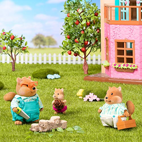 Li'l Woodzeez – Familia Ardilla Ardilla – Juego de 5 Piezas de Juguete con Figuras de Animales en Miniatura y Libro de Cuentos – Juguetes de Animales y Accesorios para niños a Partir de 3 años