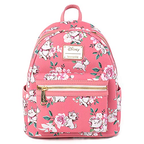 Loungefly Disney The Aristocats Marie Pink Floral Allover-Print Mini Fashion Handbag Backpack WDBK1287