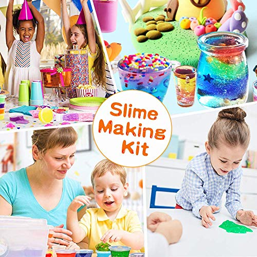 Luclay Fábrica para Hacer Slime DIY Kit con Todas Las Cosas para Niños Todo en Una Caja para Que Los Niños y Niñas Hagan Slime - Suplementos para Slime de Purpurina, Arcilla Blanda, Plastilina