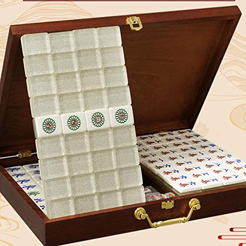 Mah Jong 144 Juegos de fichas de Mahjong 39# House Mahjong Regalos de Alta Gama Mahjong de Viaje Multijugador de Escritorio (Color : Blanco, Size : 39#)