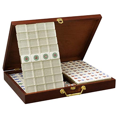 Mah Jong 144 Juegos de fichas de Mahjong 39# House Mahjong Regalos de Alta Gama Mahjong de Viaje Multijugador de Escritorio (Color : Blanco, Size : 39#)