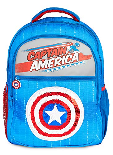 Marvel Mochilas Escolares Con Escudo Capitan America, Mochila Escolar Con Diseño de Lentejuelas, Mochila Infantil Para Colegio Deportes Viajes, Regalos Para Niños Niñas Adolescentes