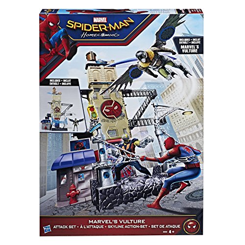 Marvel Spiderman - Web city, playset de 56 cm con figuras de acción de Spider-Man y El Buitre de 15 cm cada una - Playset con 4 niveles de juego - (Hasbro B9692EU4)