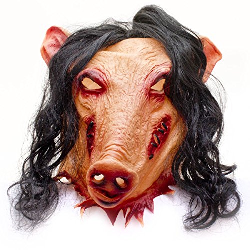 Máscara terrorífica de cerdo de la película Jigsaw de la saga Saw, de látex, para Halloween