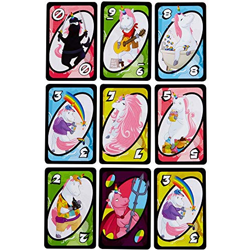 Mattel Games Juego de Cartas de Unicornio FNC46 – UNO (Uni) Corns, Adecuado para 2 – 10 Jugadores, Juegos de Cartas a Partir de 7 años