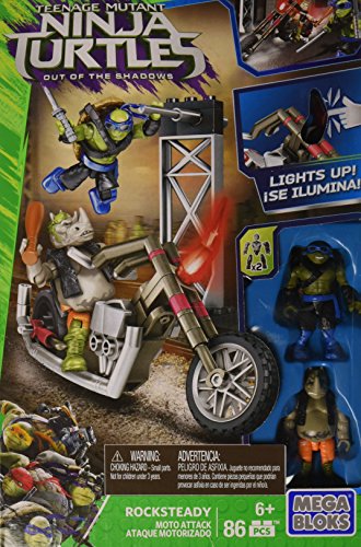 Mega Bloks Teenange Mutant Ninja Turtles: Out of The Shadows Rocksteady Moto Attack Playset