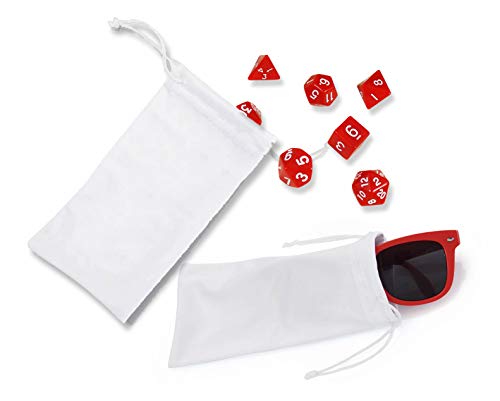 MERCHANDMANIA Pack 2 Fundas Bolsa Multiusos ARQUERA Videojuego Anime Gafas Dados rol Personalizada Color