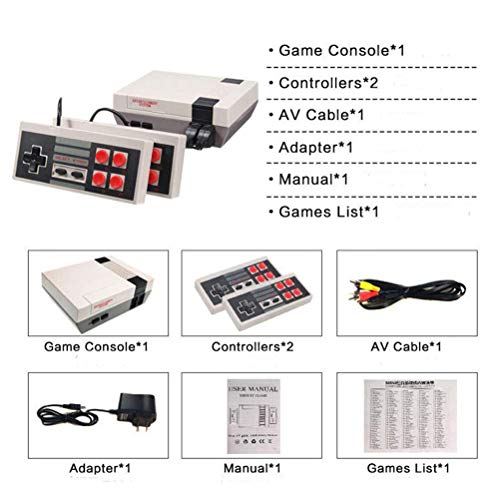 Mini Consola de Juegos de TV de 4 Botones Consola de Juegos Retro Salida AV para Consola NES Videojuegos clásicos incorporados