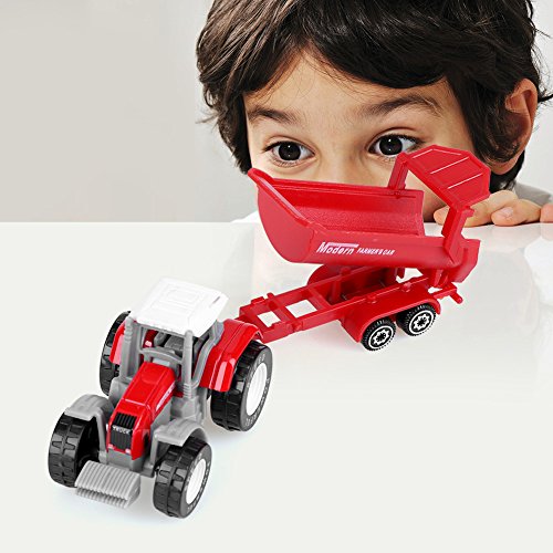 Mini juguete de alta simulación, modelo de vehículo agrícola agrícola 4pcs/set 1:64 Escala Tractor de granja Camión Vehículo de ingeniería Juego de coche para niños