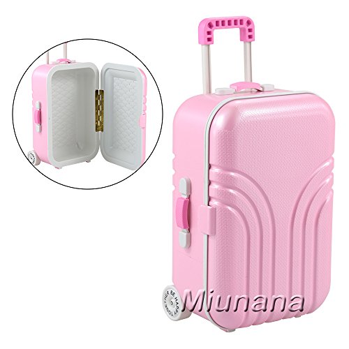 Miunana 5 Muñecas Fashion Accesorios con Viaje : 1 Maleta + 1 Horquilla + 1 Jugar de Cartas + 1 Cámara + 1 Gafas de Sol para 18 Pulgadas Meñeca 46 cm American Girl Doll