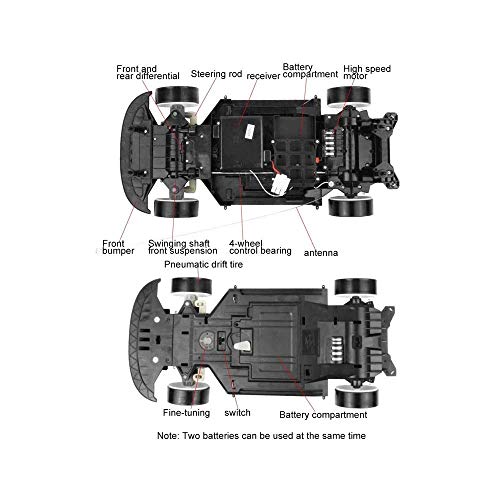 Modelo de coche grande 1/10 coche teledirigido 2.4Ghz eléctrico 4WD alta velocidad RC coche con faros LED 70 kilometros del coche de carreras / h camiones fuera de carretera Adecuado for todos los adu