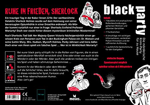moses. Verlag GmbH Black Party Ruhe in Frieden, Sherlock: Die mörderische Krimi-Party für zu Hause