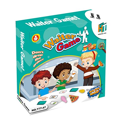 Mumaya Juego de Camarero de Escritorio, Juego de Cartas en inglés de adivinar Comida, Juego de Camarero de Mesa para niños, Juego de Cartas en inglés de Comida, Juguetes de Entretenimiento