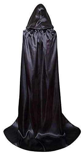 Myir Largo Capa con Capucha, Unisex Adulto Niños Disfraz de Halloween Fiesta Disfraces Vampiro Traje (XXL, Negro)