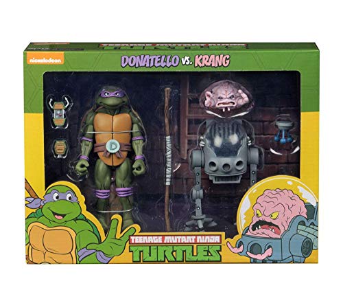 NECA Pack 2 Figuras Donatello vs Krang in Bubble Walker 18 cm. Las Tortugas Ninja