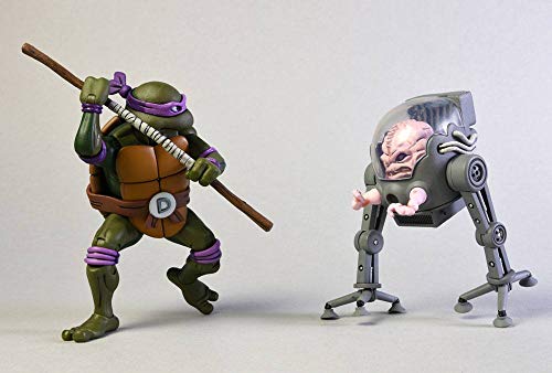 NECA Pack 2 Figuras Donatello vs Krang in Bubble Walker 18 cm. Las Tortugas Ninja