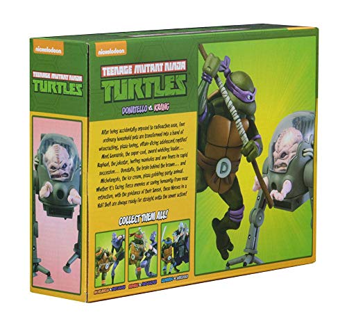 NECA Pack 2 Figuras Donatello vs Krang in Bubble Walker 18 cm. Las Tortugas Ninja