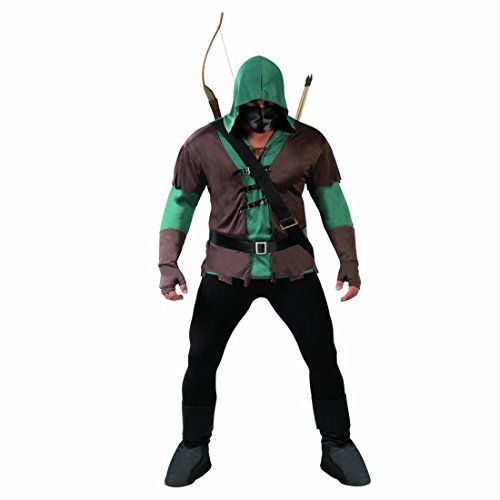 NET TOYS Disfraz Arquero Vestimenta Medieval con Arco L 52/54 Ballestero Adulto rol en Vivo Caminante de los bosques Ropa Carnaval Robin Hood Atuendo espía