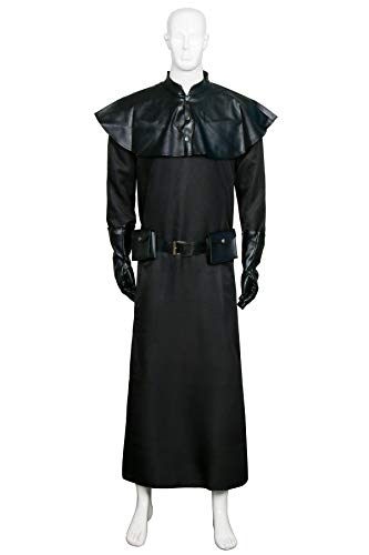 Nuwd Plague Doctor Disfraz Cosplay de Halloween Steampunk Medieval Fancy Dress Vestido negro juego de rol para adultos Negro L