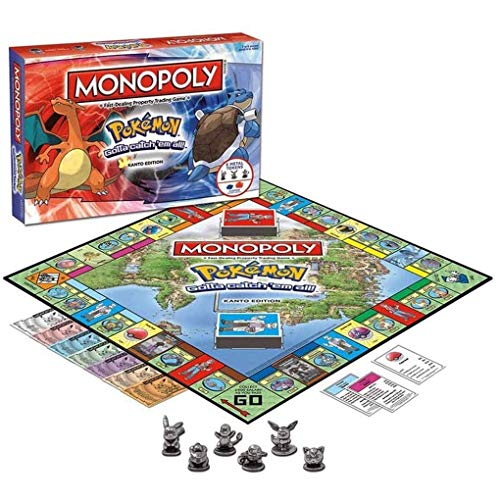 OPW Monopoly Pokemon Juego De Mesa Monopoly Pokémon Family Deck Juegos De Cartas Juegos Multijugador para Fiestas Juego De Estrategia con Fichas Juguetes para Adultos Y Niños (Versión En Inglés)