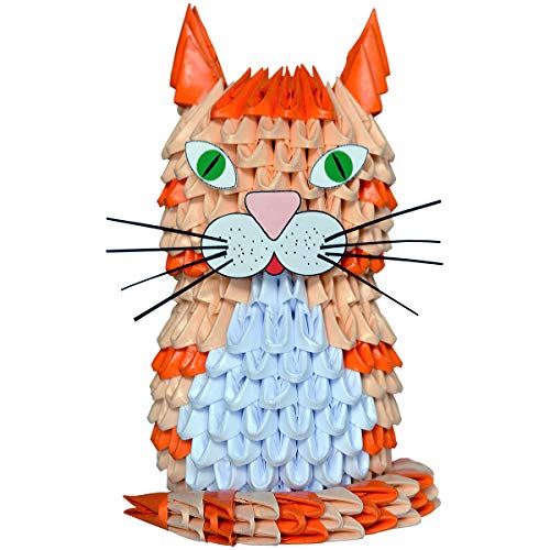 Origami Modular, Juego de 382 Piezas de Papel, Gato pequeño, Multicolor