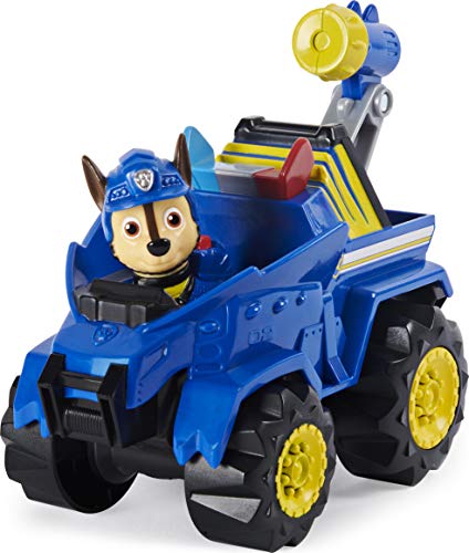 PAW Patrol Dino Rescue Chase Deluxe Rev Up Vehículo con Figura de Dinosaurio Misterioso