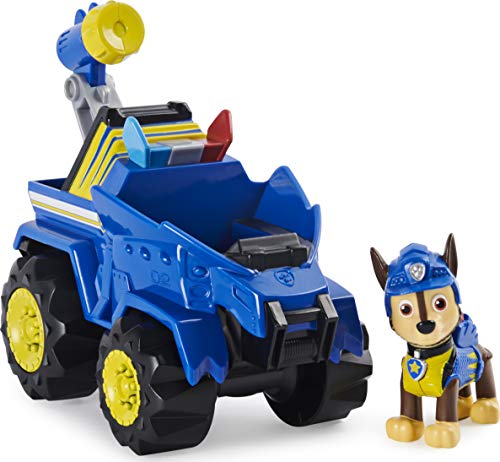 PAW Patrol Dino Rescue Chase Deluxe Rev Up Vehículo con Figura de Dinosaurio Misterioso