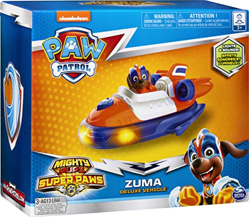 PAW PATROL Mighty Pups | Vehículos con Luz, Sonido y Figura de Juego | Patrulla Canina, Figura:Zuma