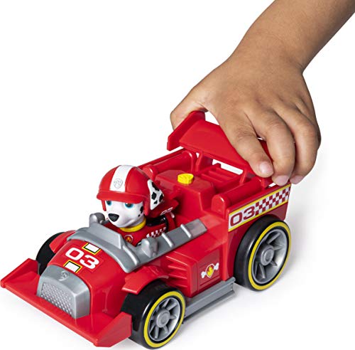 PAW Patrol Vehículo de Lujo Listo para Carrera, Rescate Marshall Race and Go con Sonidos, para niños a Partir de 3 años