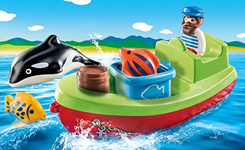 PLAYMOBIL 1.2.3 Pescador con bote, color carbón (70183) , color/modelo surtido