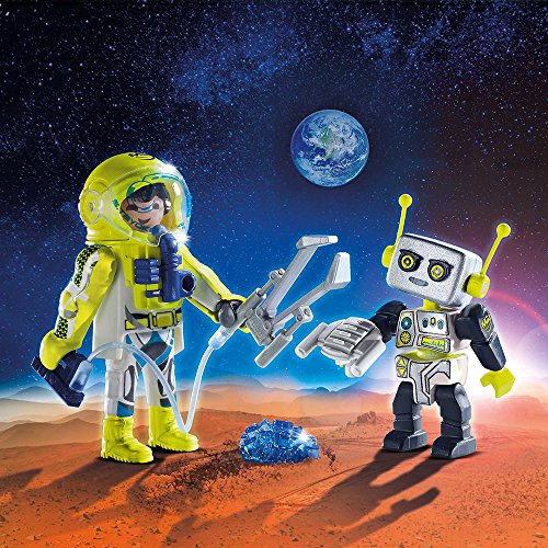 PLAYMOBIL- Duo Pack Astronauta y Robot Juguete, Multicolor (geobra Brandstätter 9492)