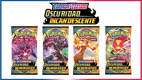 Pokèmon. 1 sobre de 10 Cartas aleatorias. Oscuridad incandescente, Espada y Escudo. (Castellano)