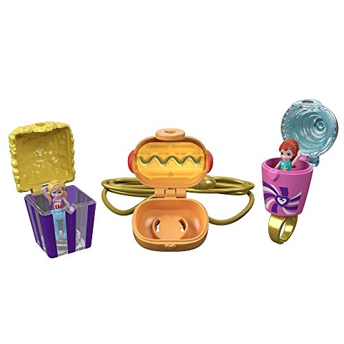 Polly Pocket Cofre con forma de cubo de palomitas, incluye 20 sorpresas, juguete para regalo +4 años (Mattel GVC96)